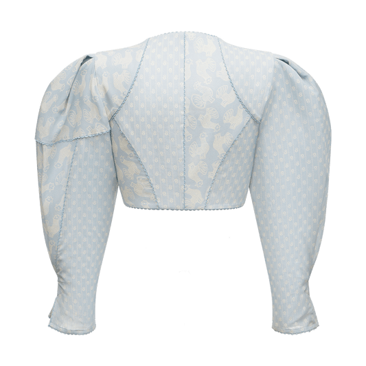 Cotton blouse with a signature floral and animal prints