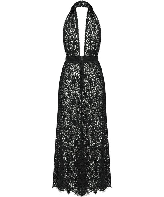 Open-back lace midi dress