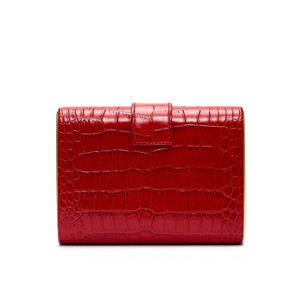 Clutch with signature buckle and gold-tone detailing