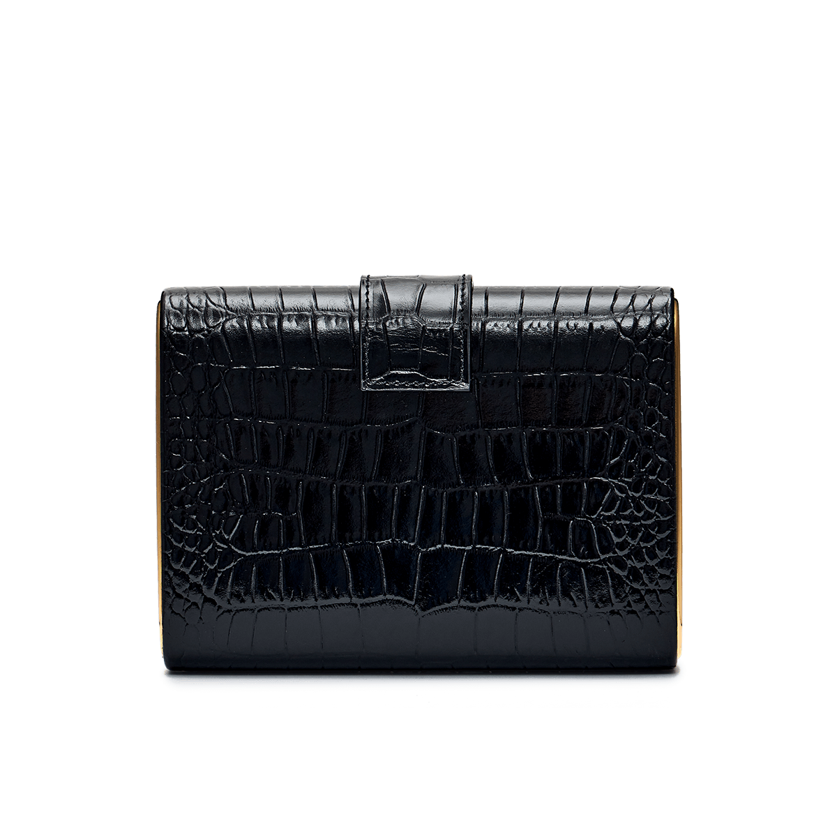 Clutch with signature buckle and gold-tone detailing