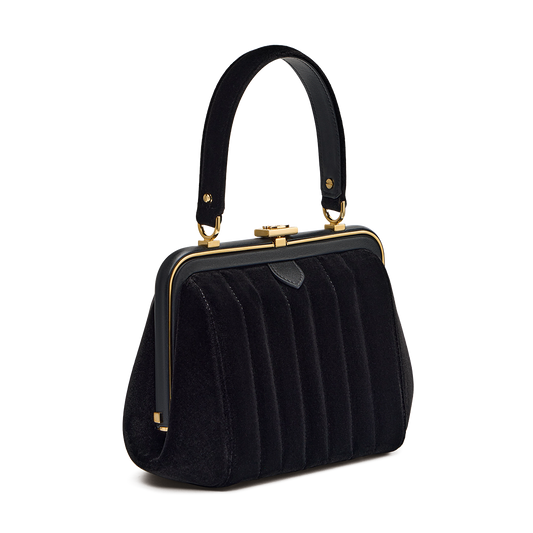 “Ira” velvet and leather bag