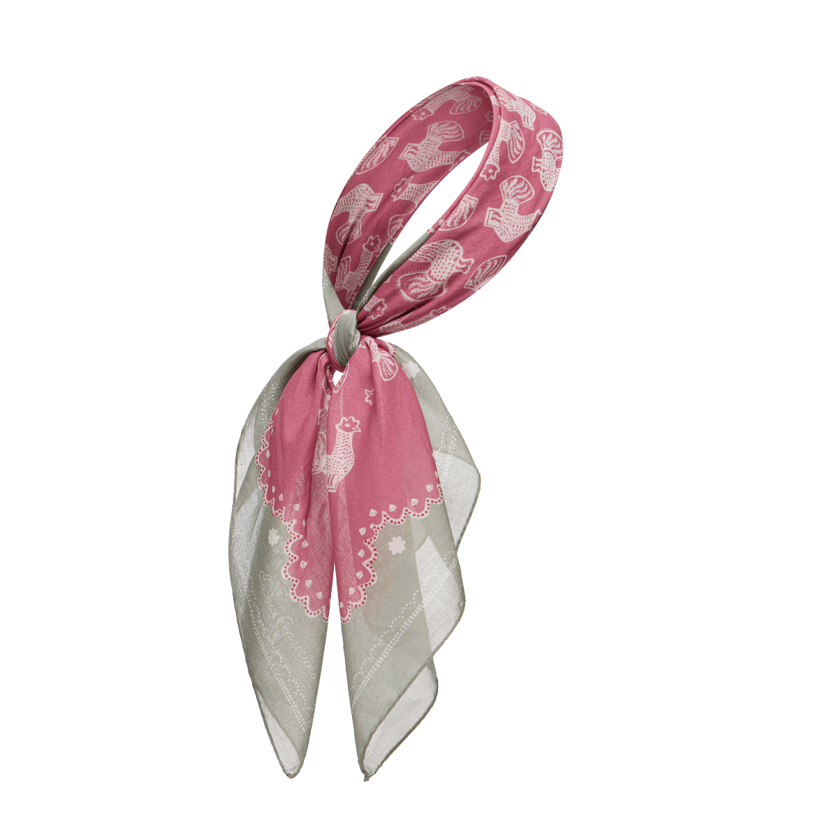 Cotton scarf with signature animal print