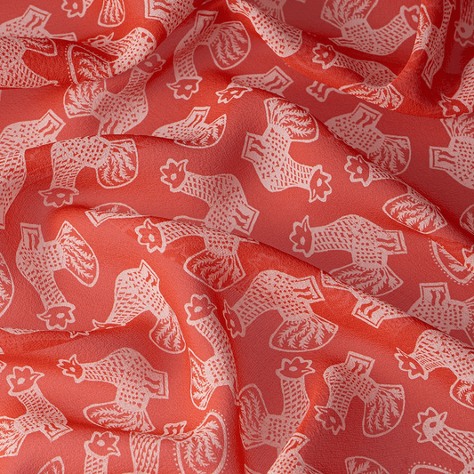 Silk scarf with signature animal print
