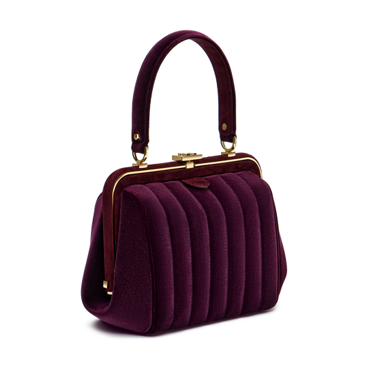 “Ira” velvet and leather bag