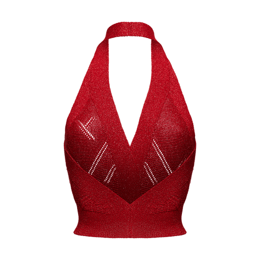 Knitted open-back top