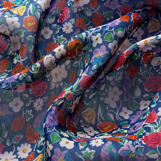 Silk scarf with signature floral print