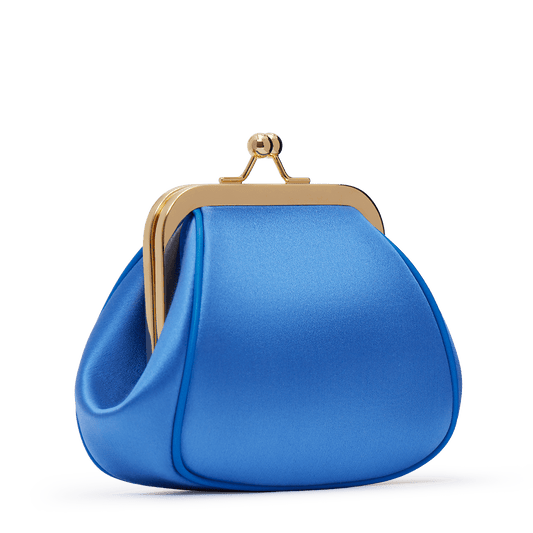 Silk satin and leather mini bag