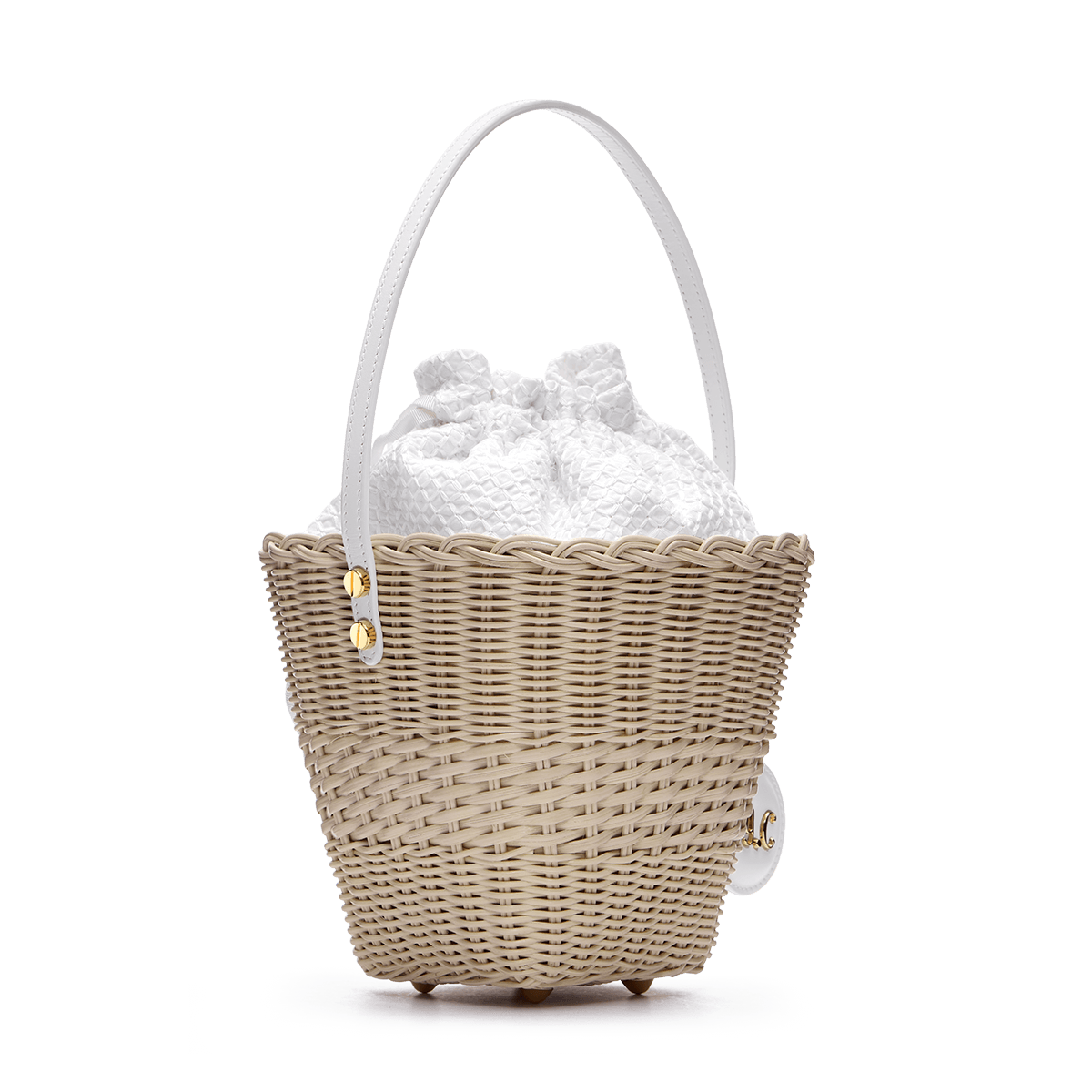 Woven basket with a charm