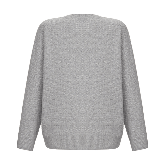 Cashmere cardigan with signature lace chevron