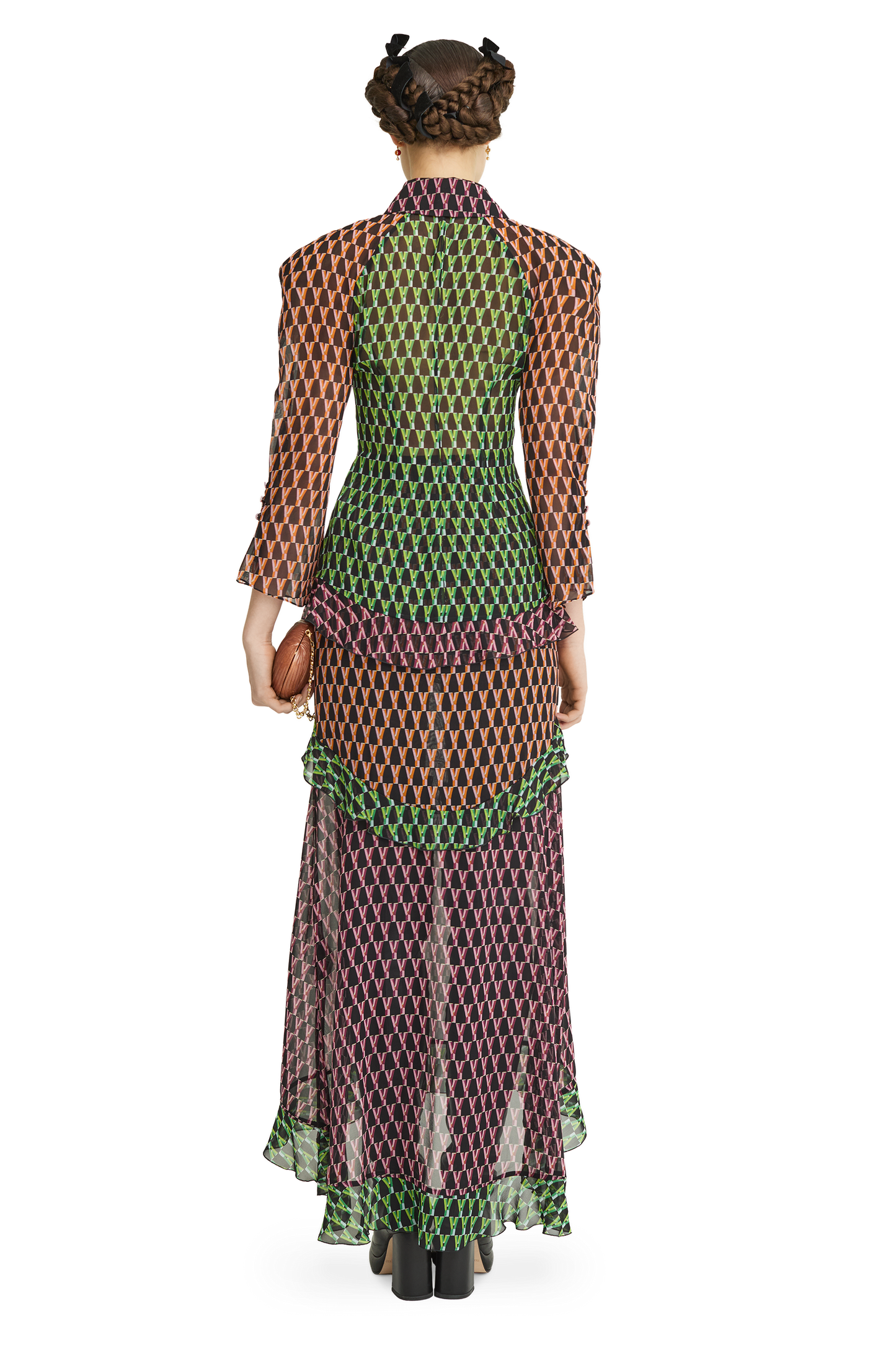 Silk blouse with a signature print