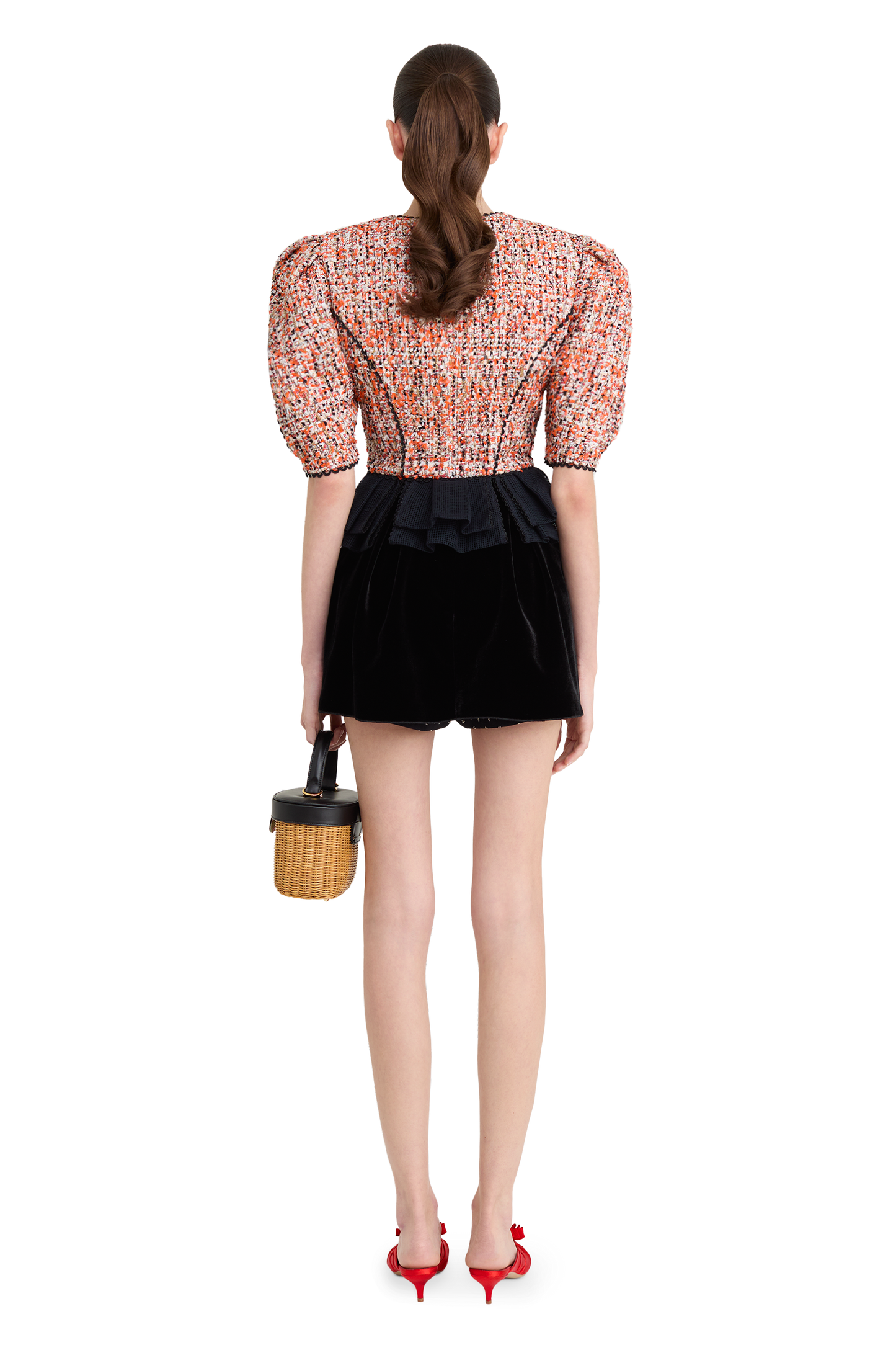 A-line skort in soft velvet