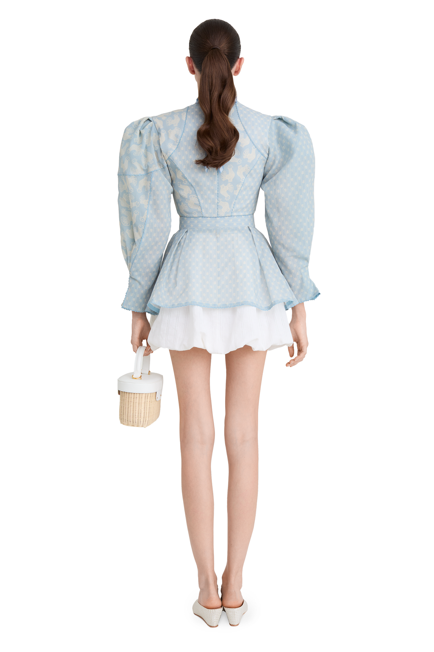 Cotton blouse with a signature floral and animal prints