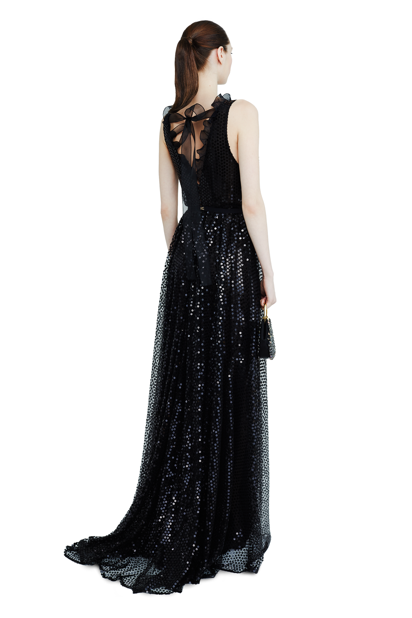 Maxi dress embroidered with sequins