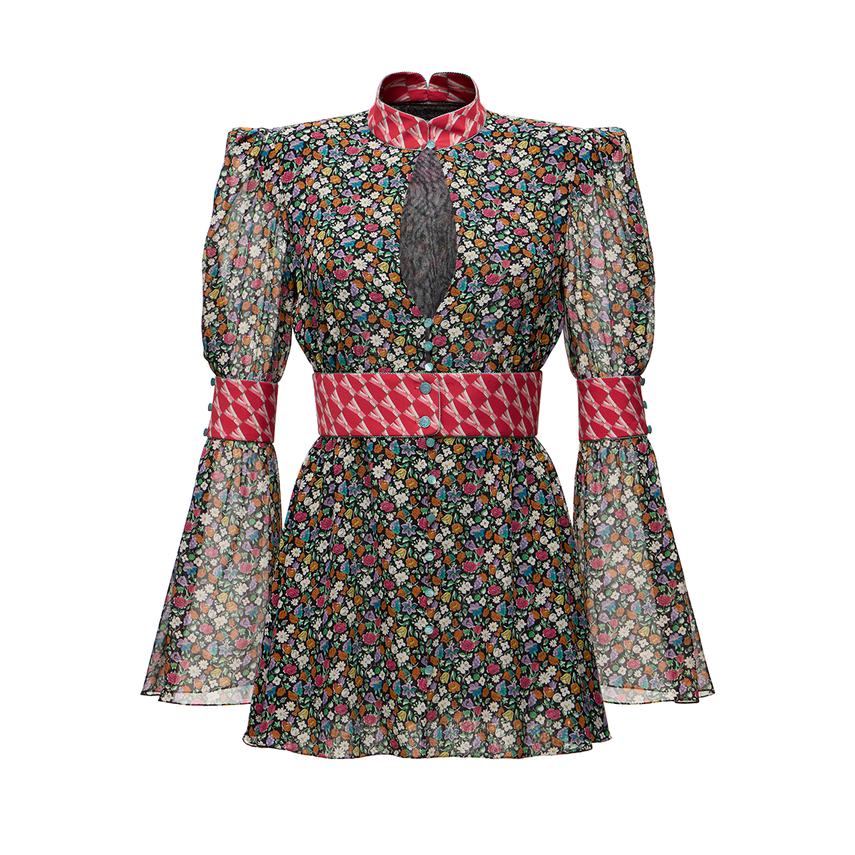 Silk chiffon dress with a signature print
