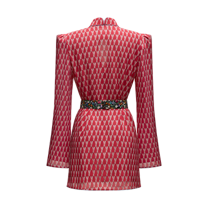 Silk georgette dress with a signature print