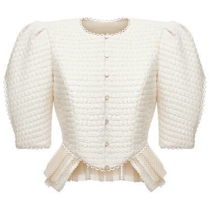 Bouclé jacket with basque
