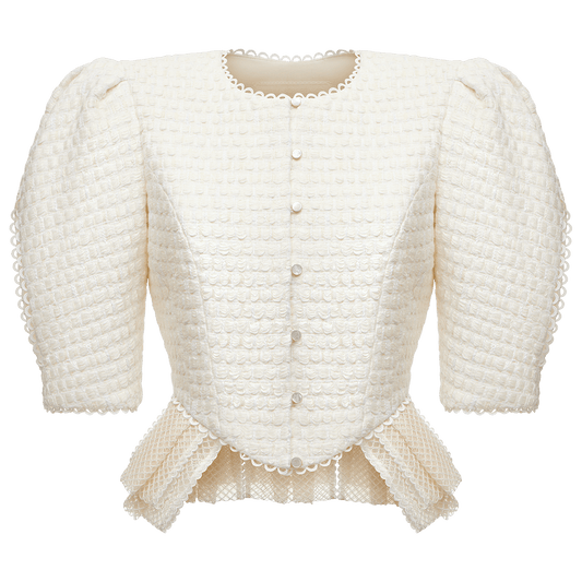 Bouclé jacket with basque