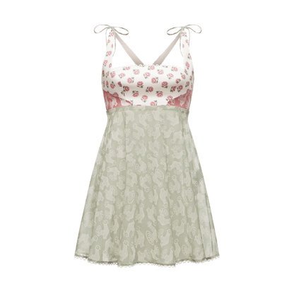 Cotton dress in signature floral and animal prints