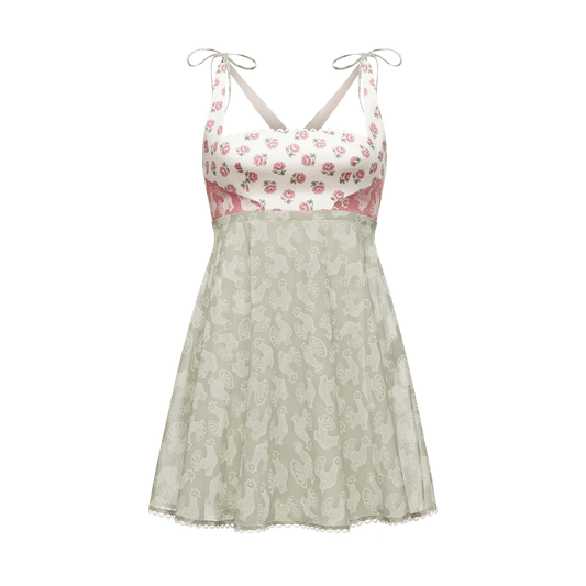 Cotton dress in signature floral and animal prints