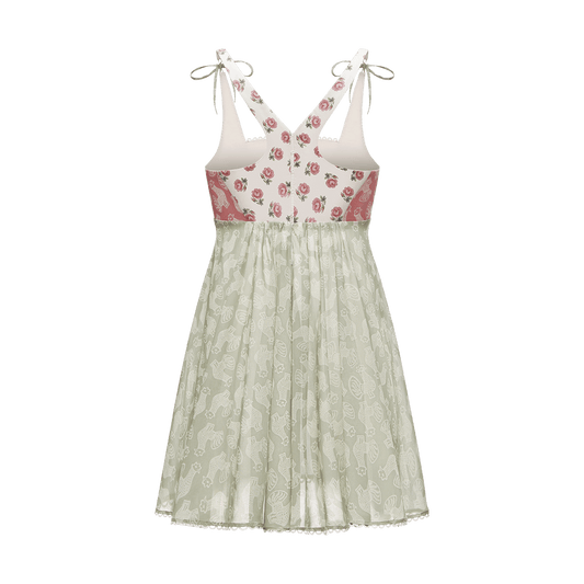 Cotton dress in signature floral and animal prints