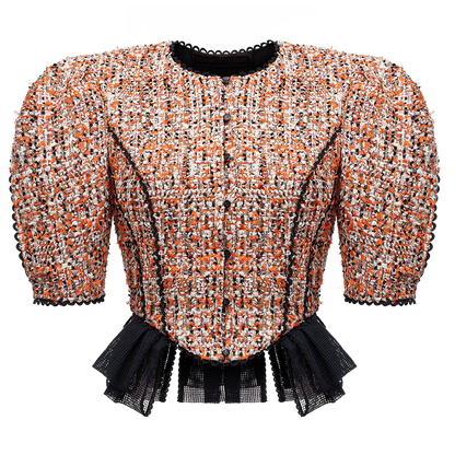 Bouclé jacket with basque
