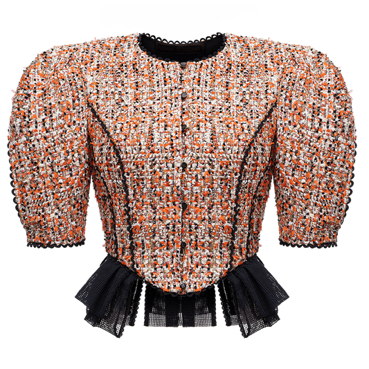Bouclé jacket with basque