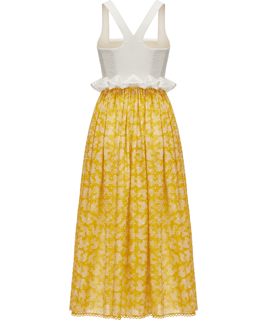 Cotton and linen dress with a signature animal print