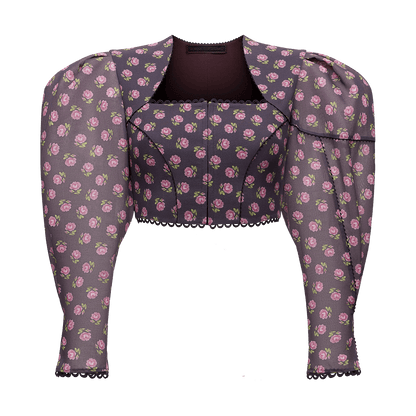 Cotton blouse with a signature floral print