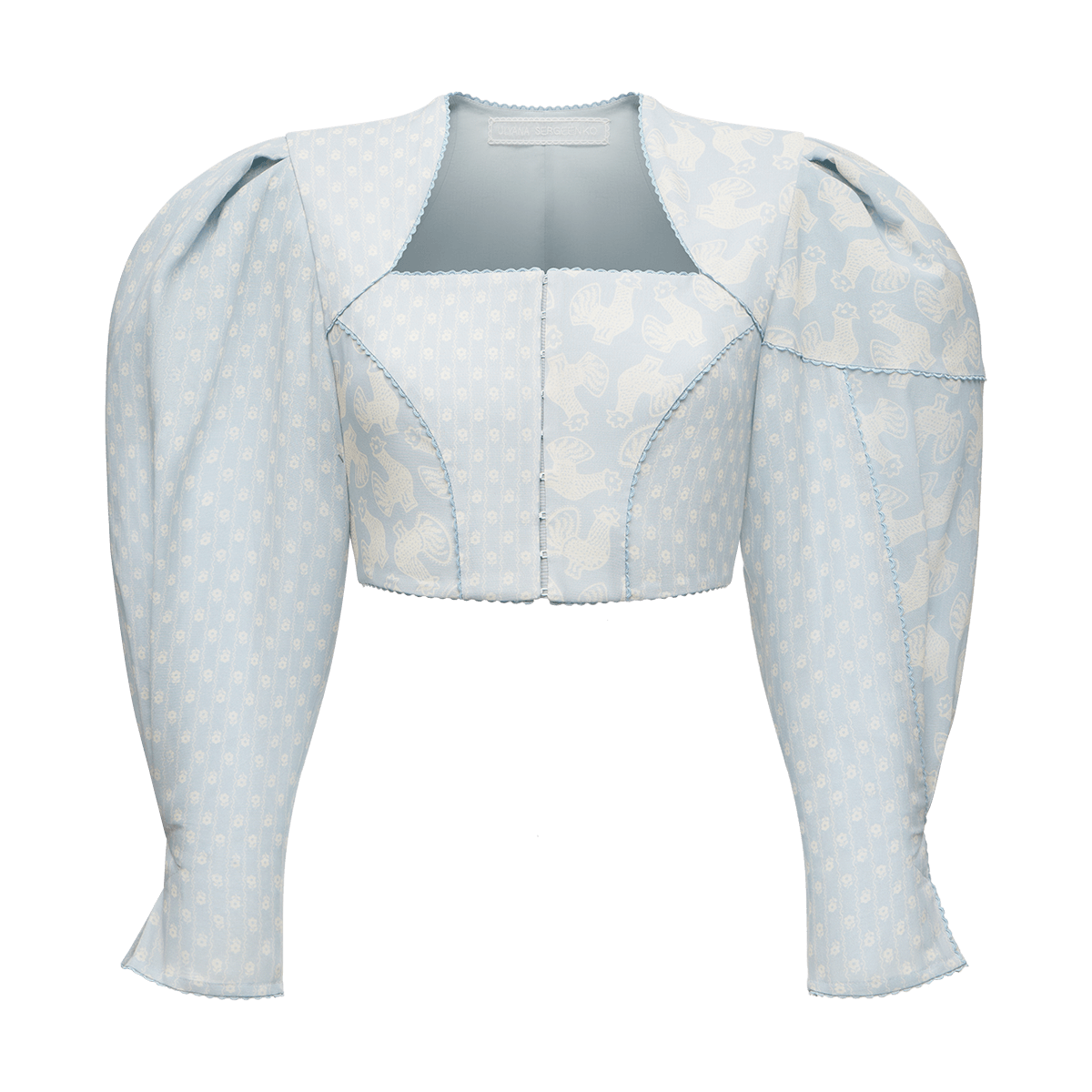 Cotton blouse with a signature floral and animal prints