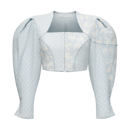 Cotton blouse with a signature floral and animal prints