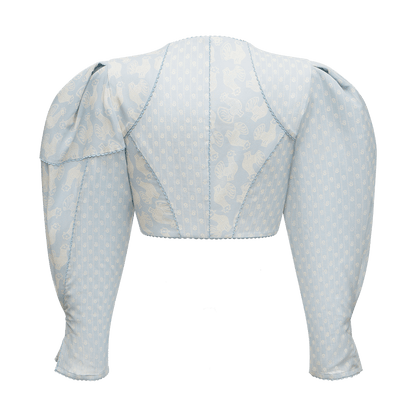 Cotton blouse with a signature floral and animal prints