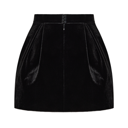 A-line skort in soft velvet