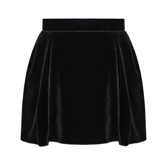 A-line skort in soft velvet