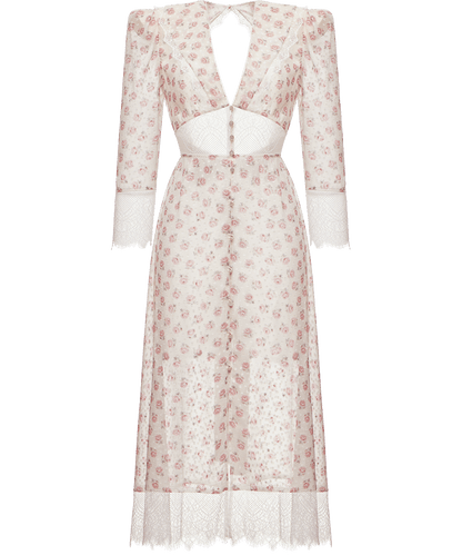 Silk dress with signature floral print