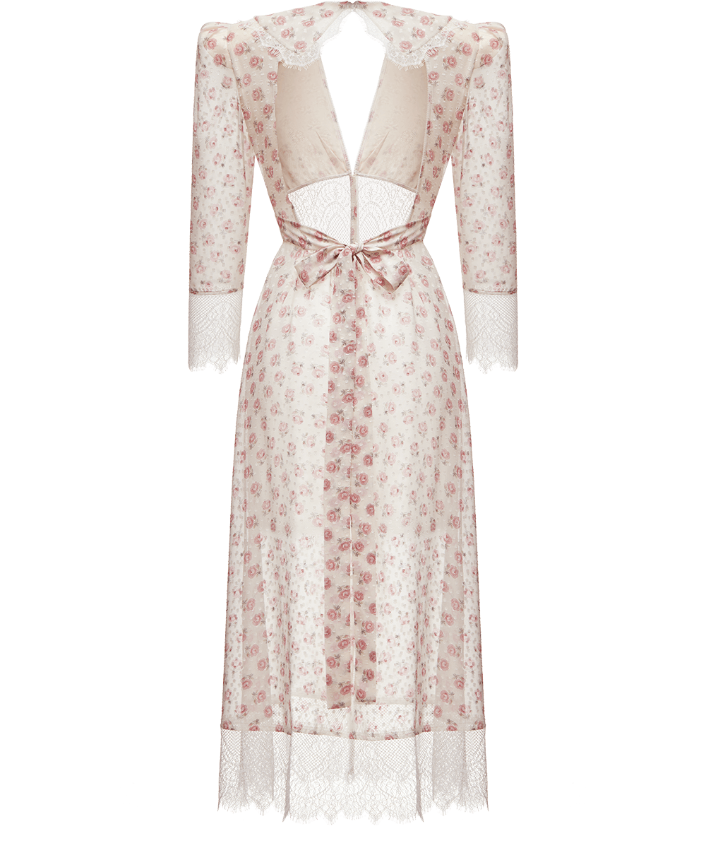 Silk dress with signature floral print