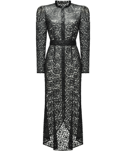 Lace midi dress with floral patterns