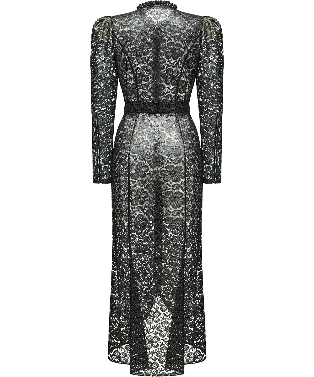 Lace midi dress with floral patterns