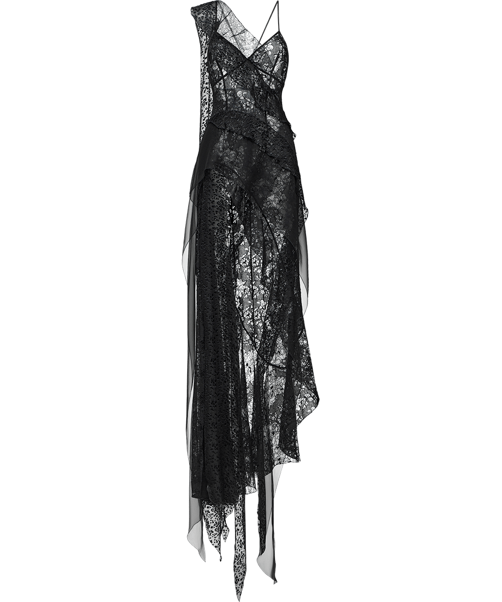 Layered chiffon maxi dress with lurex