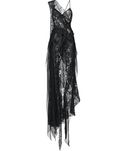 Layered chiffon maxi dress with lurex