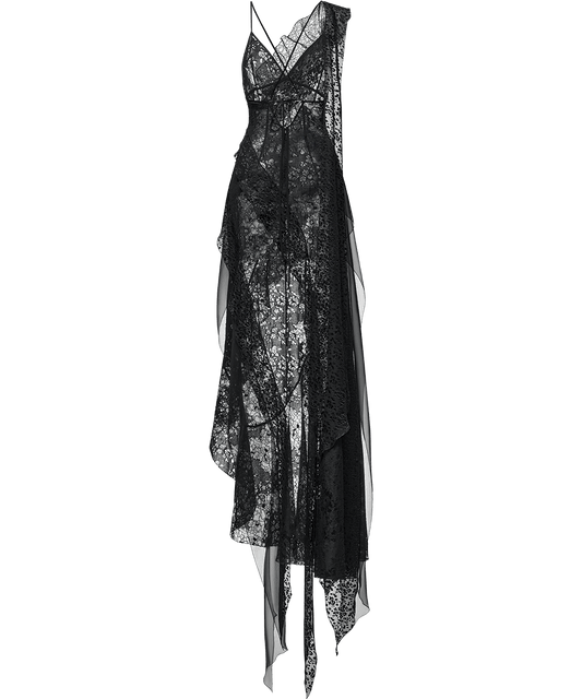 Layered chiffon maxi dress with lurex