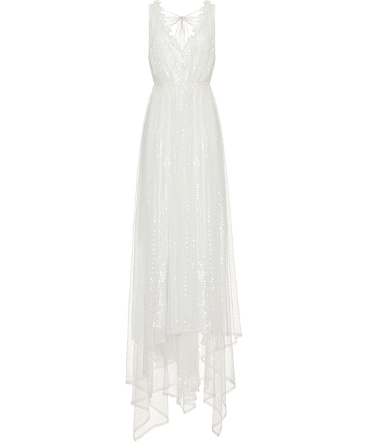 Maxi dress embroidered with sequins