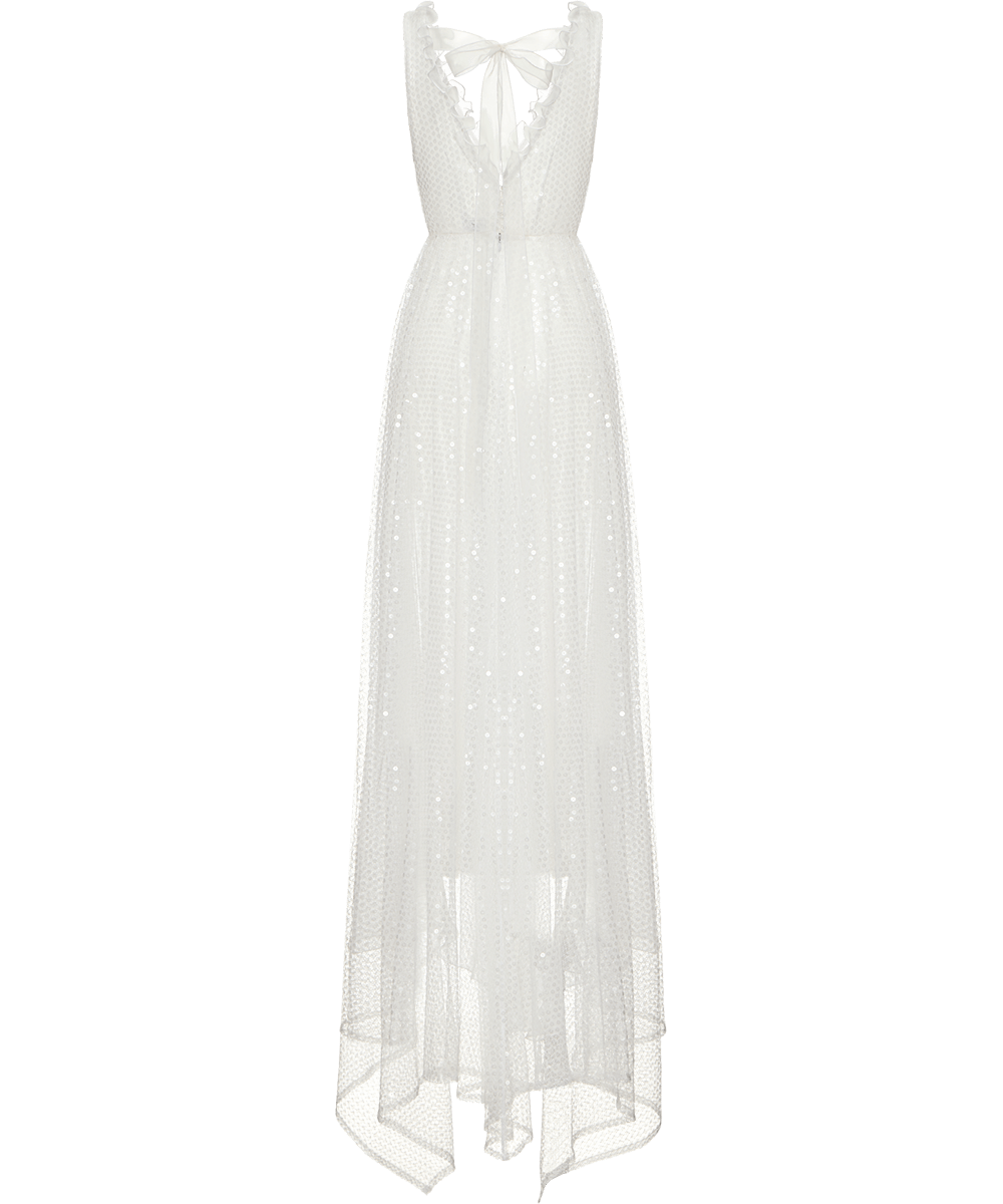 Maxi dress embroidered with sequins