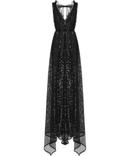 Maxi dress embroidered with sequins