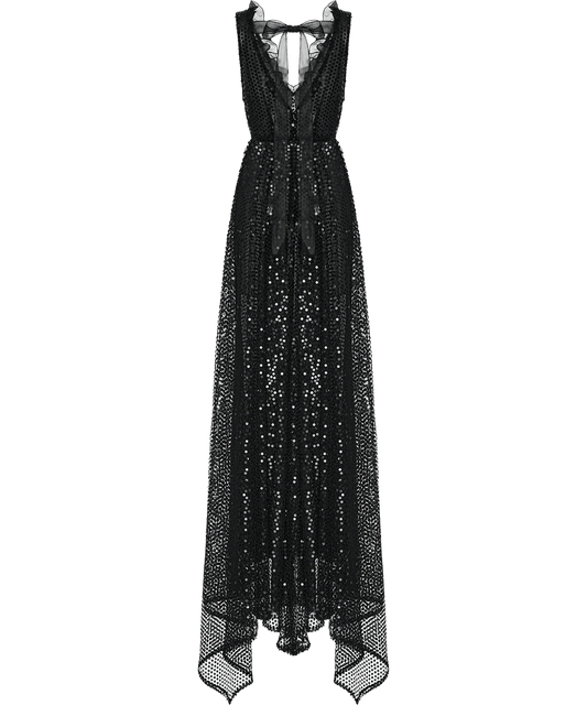 Maxi dress embroidered with sequins
