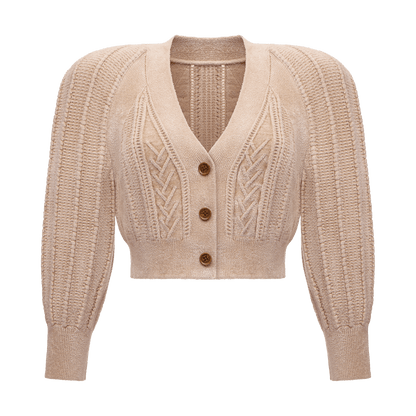 Cardigan with voluminous shoulders