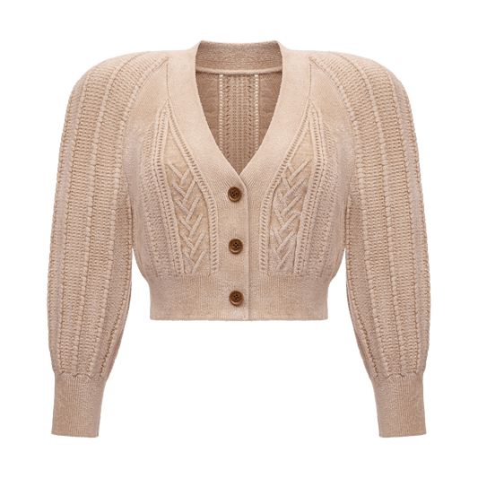 Cardigan with voluminous shoulders