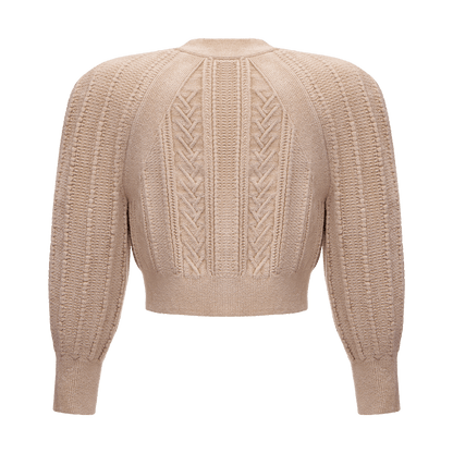 Cardigan with voluminous shoulders