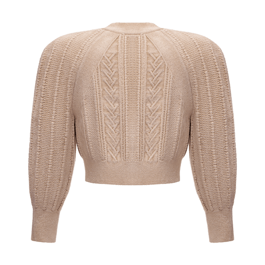 Cardigan with voluminous shoulders