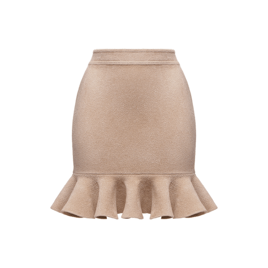 Mini skirt with voluminous flounces
