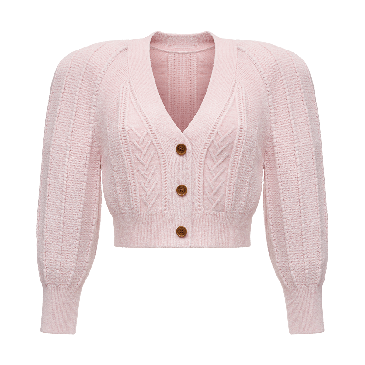 Cardigan with voluminous shoulders